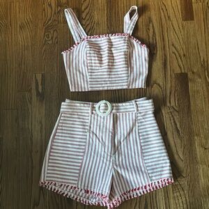 Aqua two piece short set